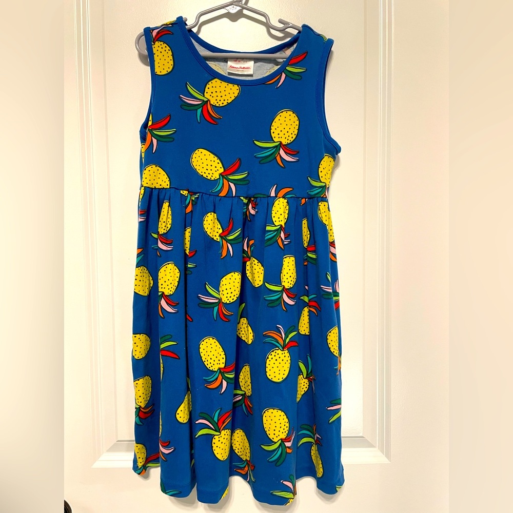 Hanna Andersson Sleeveless Pineapple Print Empire Waist Dress Size 8